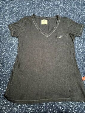 Hollister XS Slinky Navy Tee — Thin Soft Modal Blend